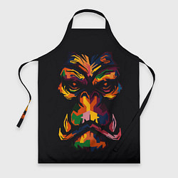 Фартук кулинарный Морда гориллы поп-арт, цвет: 3D-принт