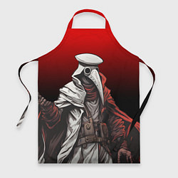 Фартук кулинарный Чумной доктор и чёрно-красный градиент, цвет: 3D-принт
