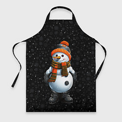 Фартук кулинарный Снеговик и снежинки, цвет: 3D-принт