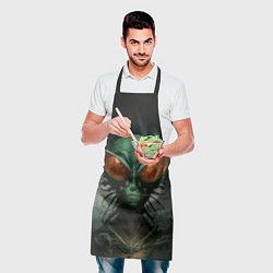 Фартук кулинарный Пришелец с большими глазами, цвет: 3D-принт — фото 2