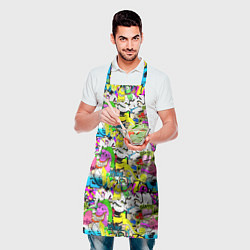 Фартук кулинарный Цветное граффити, цвет: 3D-принт — фото 2
