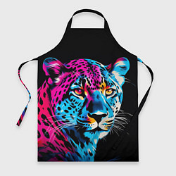Фартук кулинарный Леопард в неоновых цветах, цвет: 3D-принт