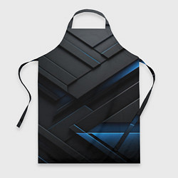 Фартук кулинарный Голубая неоновая полоса на черном, цвет: 3D-принт