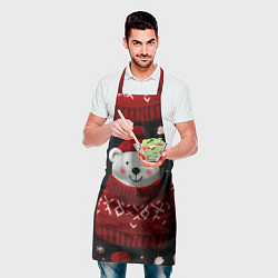 Фартук кулинарный Новогодние медведи, цвет: 3D-принт — фото 2