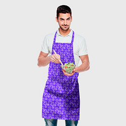 Фартук кулинарный Паттерн маленькие сердечки фиолетовый, цвет: 3D-принт — фото 2