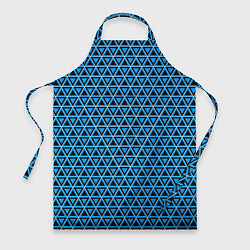 Фартук кулинарный Синие и чёрные треугольники, цвет: 3D-принт