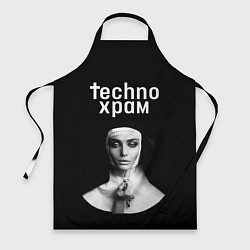 Фартук Techno храм монашка держит четки с крестиком