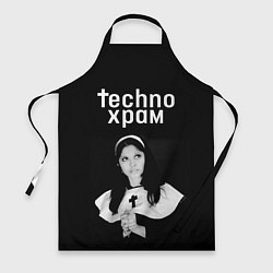 Фартук Techno храм монашка смотрит в небо