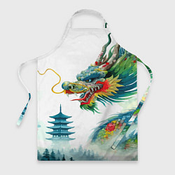 Фартук Japanese watercolor dragon - art