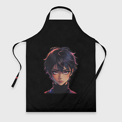 Фартук кулинарный Портрет аниме тян с красными глазами, цвет: 3D-принт