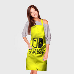 Фартук кулинарный Nintendo switch краски на жёлтом, цвет: 3D-принт — фото 2