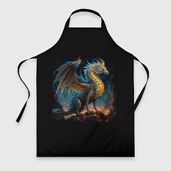 Фартук кулинарный Сказочный дракон на скале, цвет: 3D-принт