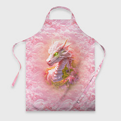 Фартук кулинарный Розовый дракон с цветами сакуры, цвет: 3D-принт