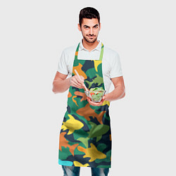 Фартук кулинарный Камуфляж силуэты рыбок, цвет: 3D-принт — фото 2
