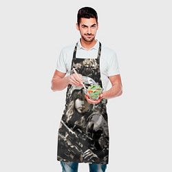 Фартук кулинарный Блондинка снайпер в камуфляже, цвет: 3D-принт — фото 2