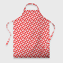 Фартук кулинарный Маленькие красные сердечки, цвет: 3D-принт