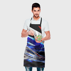 Фартук кулинарный Белая синяя красная острая абстракция, цвет: 3D-принт — фото 2