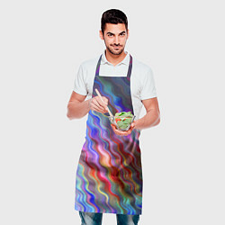 Фартук кулинарный Волнистые разноцветные линии, цвет: 3D-принт — фото 2