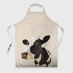 Фартук кулинарный Корова на бежевом фоне, цвет: 3D-принт