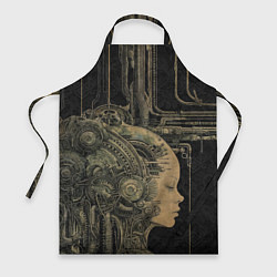 Фартук кулинарный Киборг с женским лицом, цвет: 3D-принт