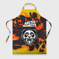 Фартук кулинарный Arctic Monkeys рок панда и огонь, цвет: 3D-принт