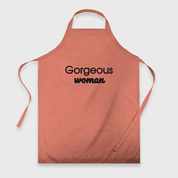 Фартук кулинарный Gorgeous woman персиковый, цвет: 3D-принт