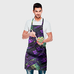 Фартук кулинарный Бабочки в фиолетовом креативном узоре, цвет: 3D-принт — фото 2