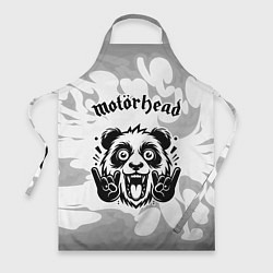 Фартук кулинарный Motorhead рок панда на светлом фоне, цвет: 3D-принт