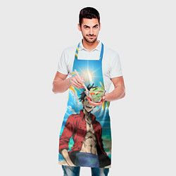 Фартук кулинарный Ван Пис - Луффи и пальмы, цвет: 3D-принт — фото 2