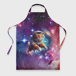 Фартук кулинарный Котик смелый космонавт - нейросеть, цвет: 3D-принт