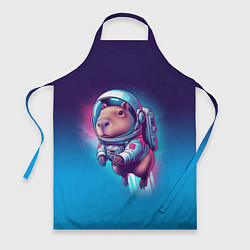 Фартук кулинарный Капибара бравый космонавт - нейросеть, цвет: 3D-принт