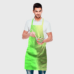 Фартук кулинарный Зелёные градиентные линии, цвет: 3D-принт — фото 2