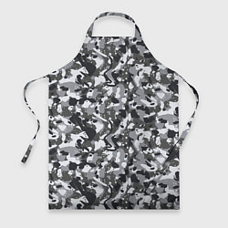 Фартук кулинарный Пиксельный камуфляж серого цвета, цвет: 3D-принт