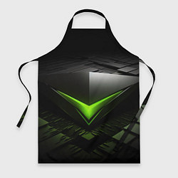 Фартук кулинарный Зеленая яркая плашка на черном абстракция, цвет: 3D-принт