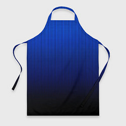 Фартук кулинарный Полосатый градиент сине-чёрный, цвет: 3D-принт