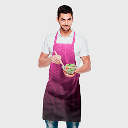 Фартук кулинарный Яркий розовый градиент полоска, цвет: 3D-принт — фото 2