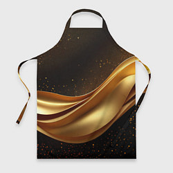 Фартук кулинарный Золотая стильная абстракция на черном фоне, цвет: 3D-принт