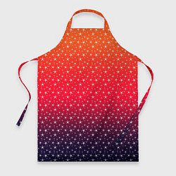 Фартук кулинарный Градиент оранжево-фиолетовый со звёздочками, цвет: 3D-принт