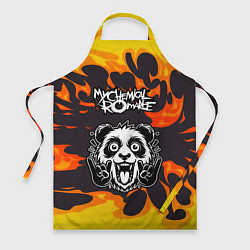 Фартук кулинарный My Chemical Romance рок панда и огонь, цвет: 3D-принт