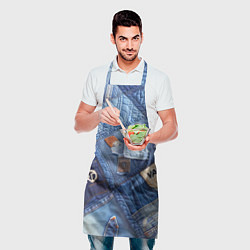 Фартук кулинарный Vanguard jeans patchwork - ai art, цвет: 3D-принт — фото 2