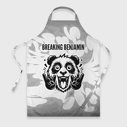 Фартук кулинарный Breaking Benjamin рок панда на светлом фоне, цвет: 3D-принт