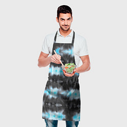 Фартук кулинарный Сине чёрный тайдай, цвет: 3D-принт — фото 2