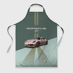 Фартук кулинарный Спортивный автомобиль Порше 911, цвет: 3D-принт