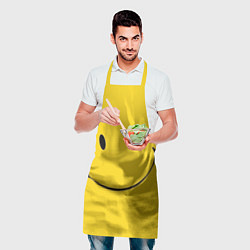 Фартук кулинарный Смайл желтый, цвет: 3D-принт — фото 2