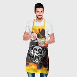 Фартук кулинарный Judas Priest рок панда и огонь, цвет: 3D-принт — фото 2