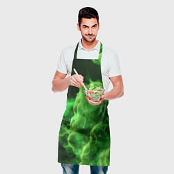 Фартук кулинарный Зелёный густой дым - inferno green, цвет: 3D-принт — фото 2