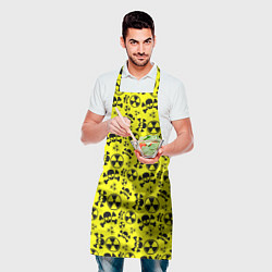 Фартук кулинарный Опасные знаки со скелетами паттерн, цвет: 3D-принт — фото 2