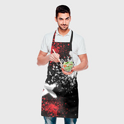 Фартук кулинарный Логотип Чанган на фоне брызг красок, цвет: 3D-принт — фото 2
