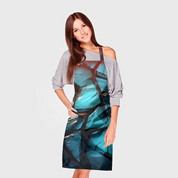 Фартук кулинарный Синие объемные плиты, цвет: 3D-принт — фото 2