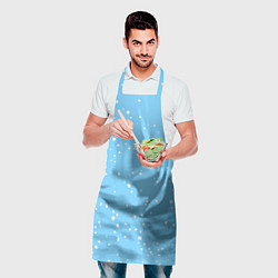 Фартук кулинарный Снежинки на нежно голубом, цвет: 3D-принт — фото 2